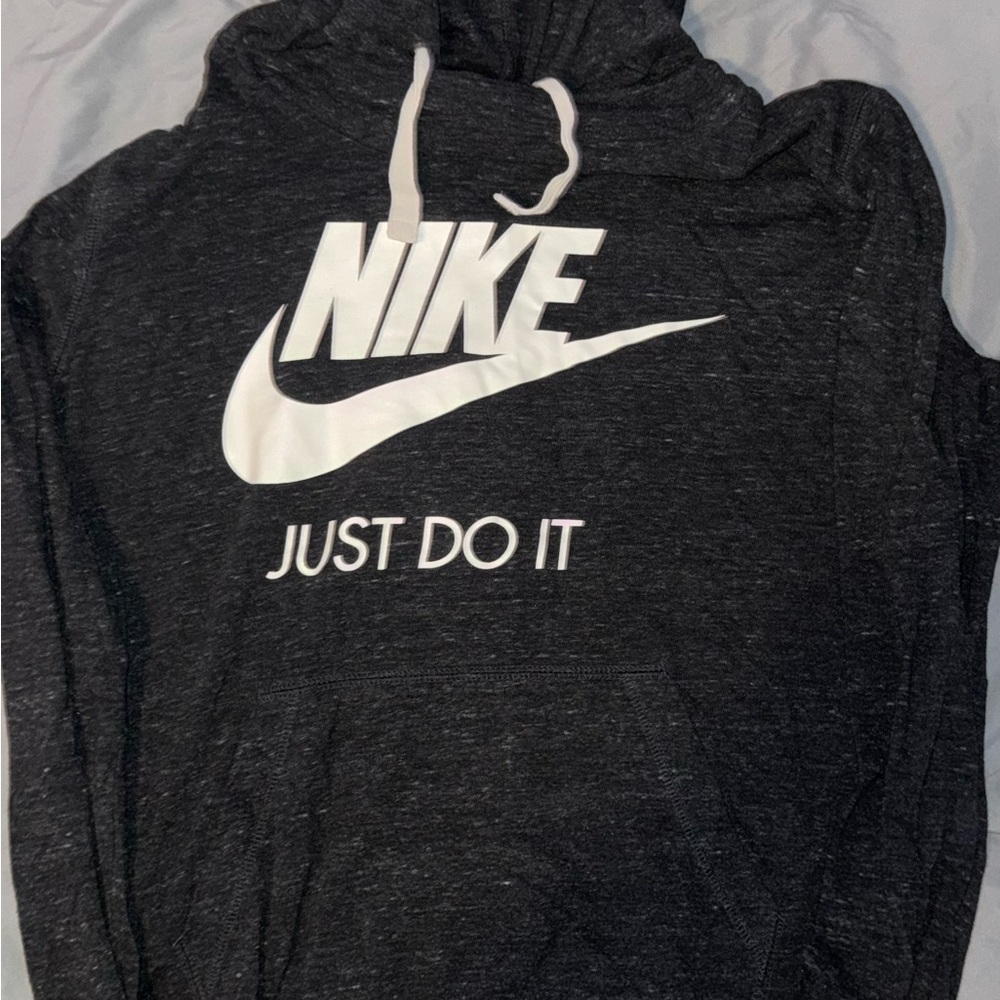 Nike Charcoal Hoodie with White Logo
